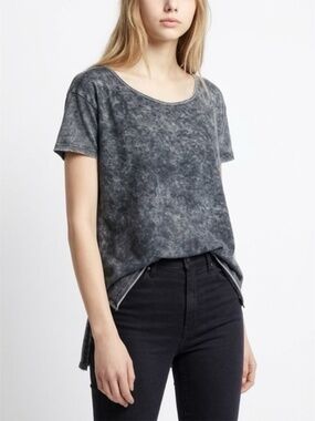 We The Free , Free People Mineral Wash Gray Over Sized Tee Boho Relaxed